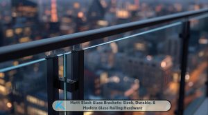 Matt Black Glass Brackets Sleek, Durable, & Modern Glass Railing Hardware