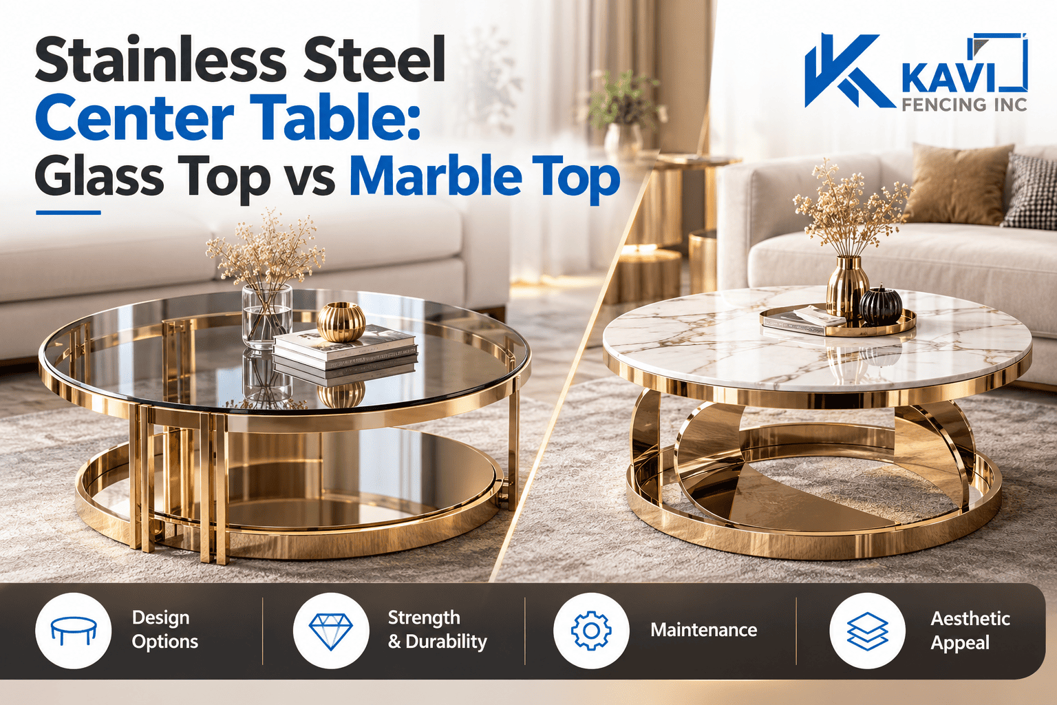 stainless steel center table